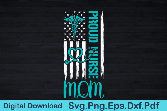American Flag Nurse Mom SVG Gift T-Shirt
