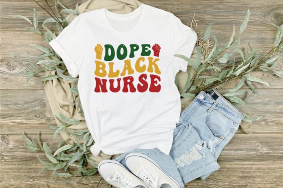 Dope Black Nurse Retro Wavy SVG T-shirt
