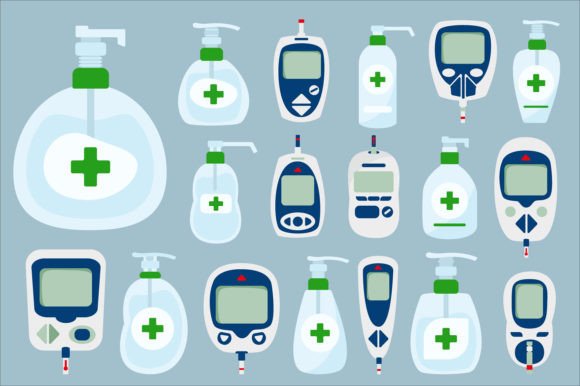 Glucometer and Hand Sanitizer Medical