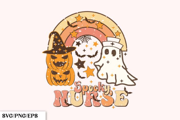 Halloween Spooky Nurse, Retro Ghost SVG