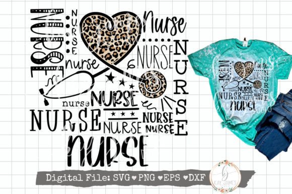 Nurse Typography SVG Sublimation PNG